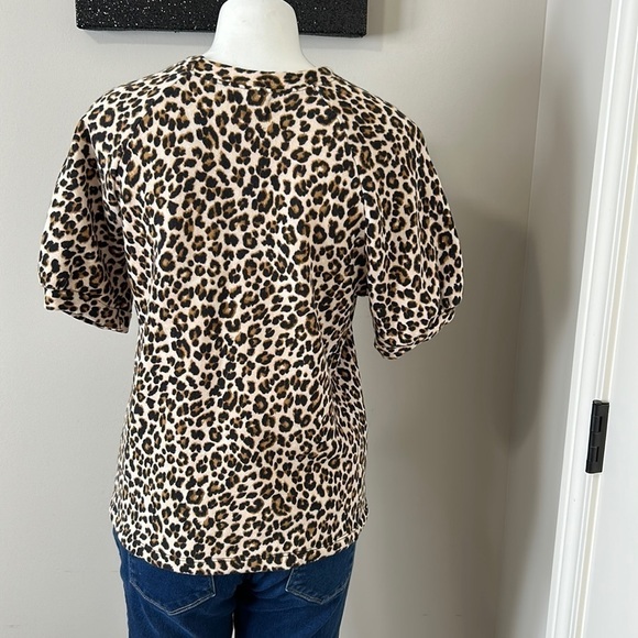 Anthropologie Velvet by Graham & Spencer Ashlyn Leopard Top Sz M - Picture 6 of 9